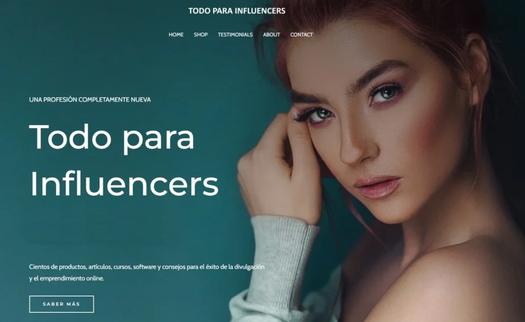 Imagen de un a mujer que representa a la web de todo para influencers